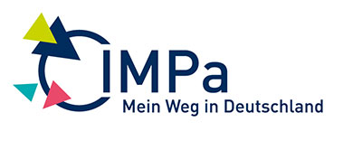 IMPa-Logo mit Wortmarke "Mein Weg in Deutschland"