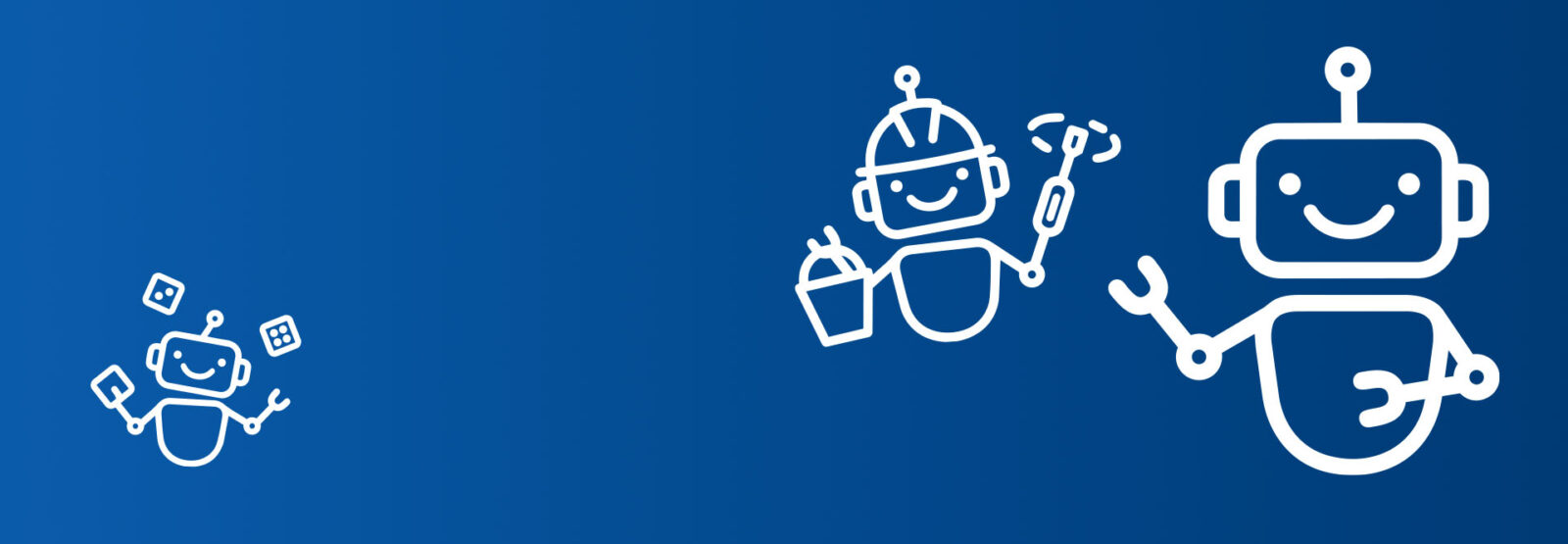 Lustige Roboter mit blauem Hintergrund